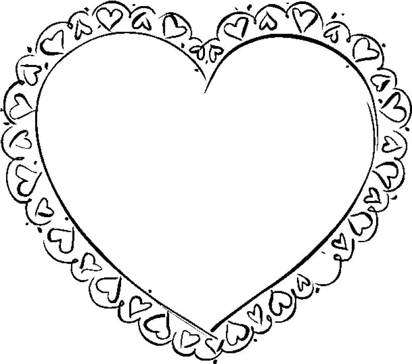 Название: Раскраска раскраски сердечко, с кружавчиками, красивое сердечко. Категория: сердечко. Теги: сердечко.