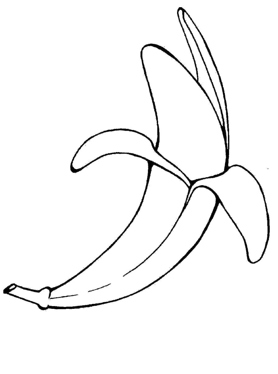 Раскраска Вкусный банан. Фрукты