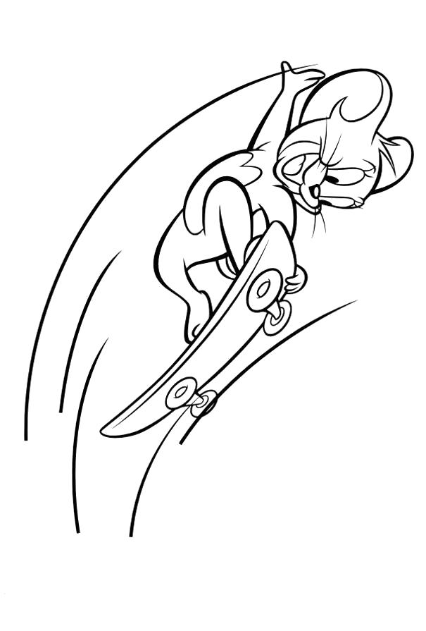 Название: Раскраска раскраски том и джерри мышонок на скейте. Категория: Том и Джерри. Теги: Том и Джерри.