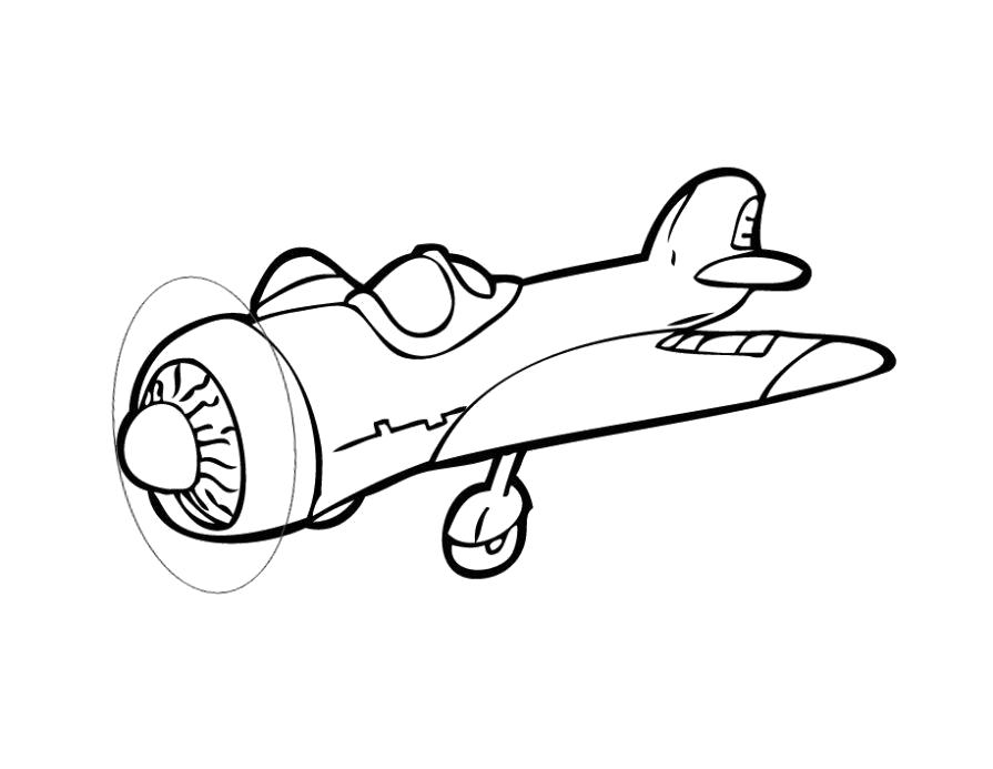 Раскраска Раскраска самолет с мотором. для мальчиков