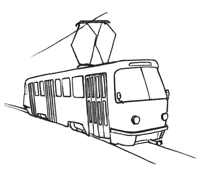 Раскраска Трамвай. 