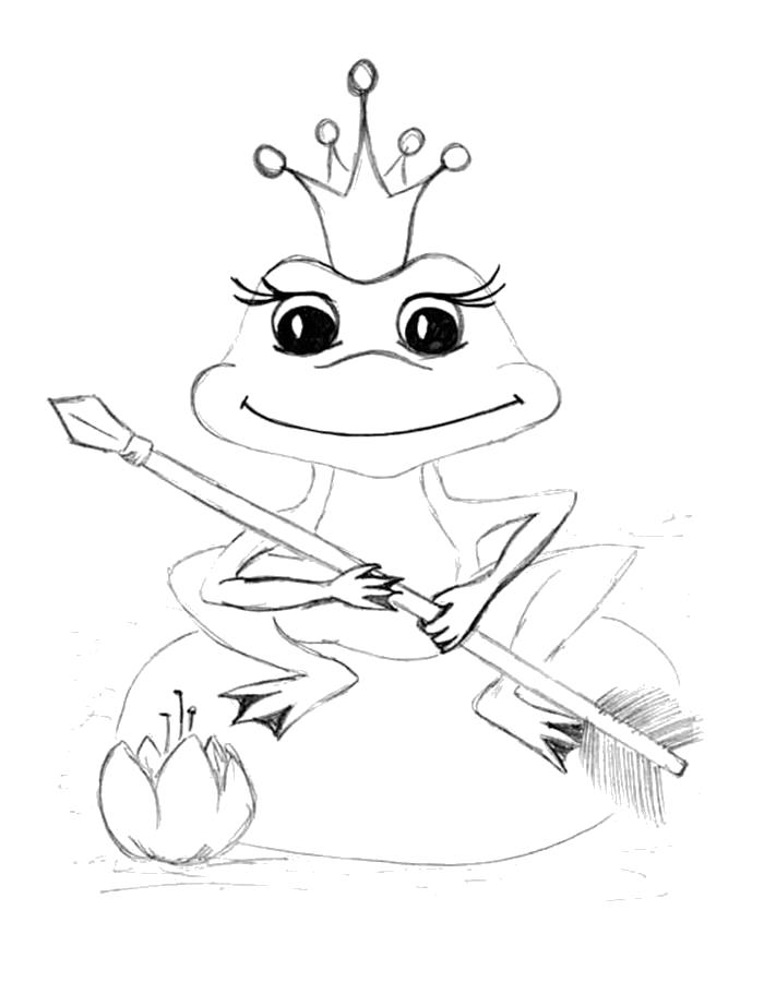 Раскраска  царевна лягушка. Скачать царевна лягушка.  Распечатать герои сказок