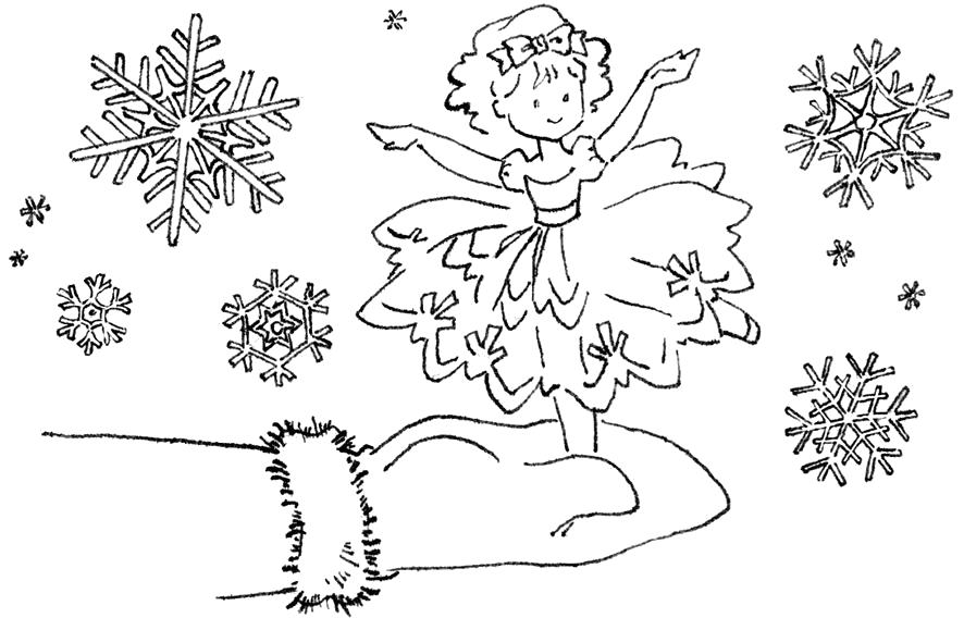 Название: Раскраска Раскраска "Танец снежинки".. Категория: Новый год. Теги: Снежинки.