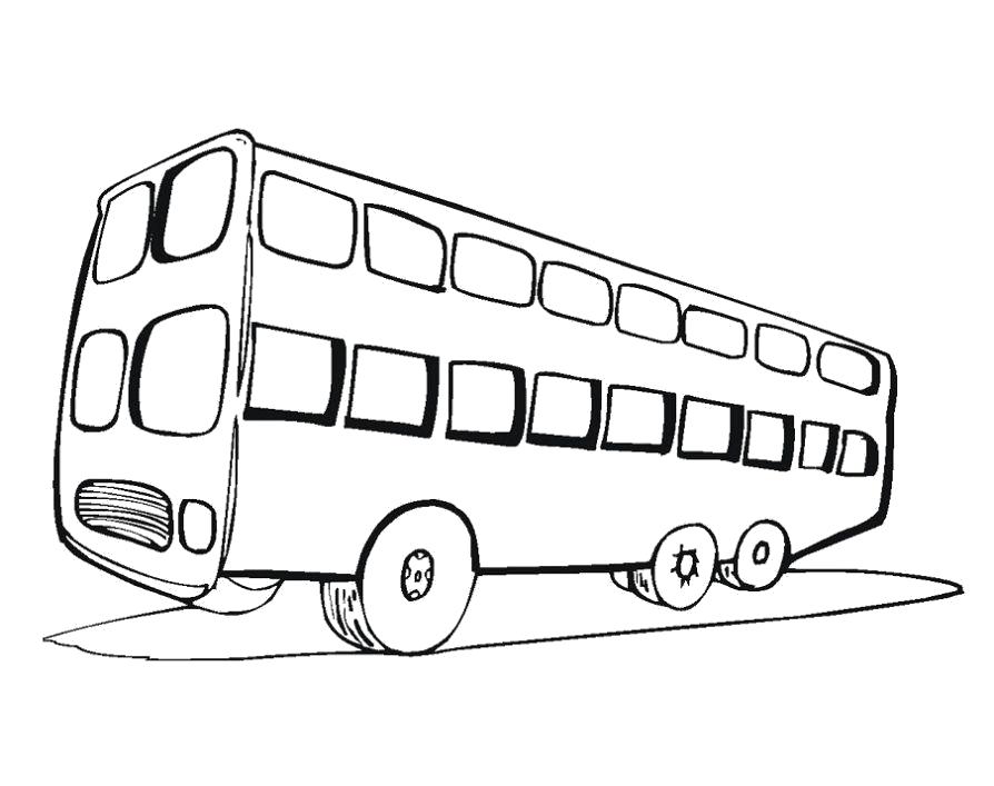 Раскраска Раскраска автобус детям. Автобус