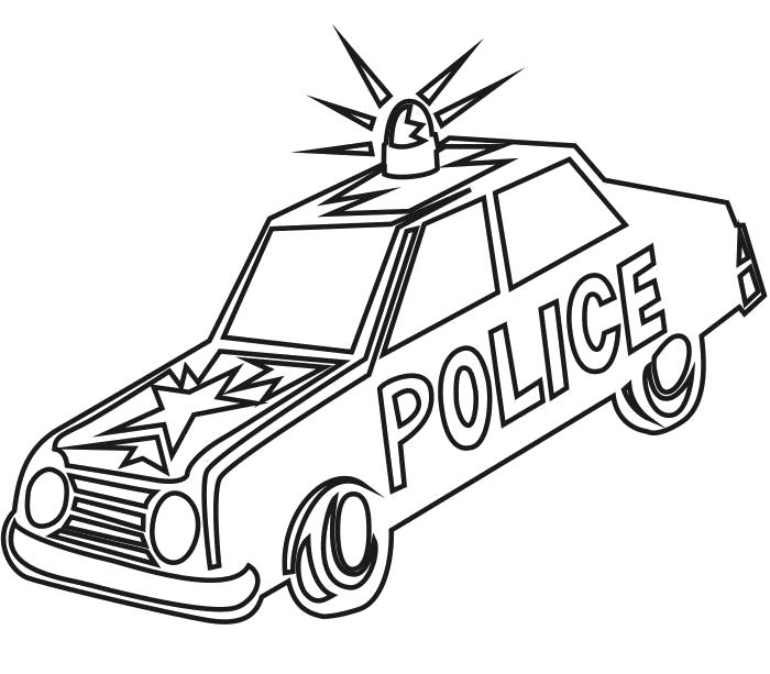Раскраска Машина полицейских. для мальчиков