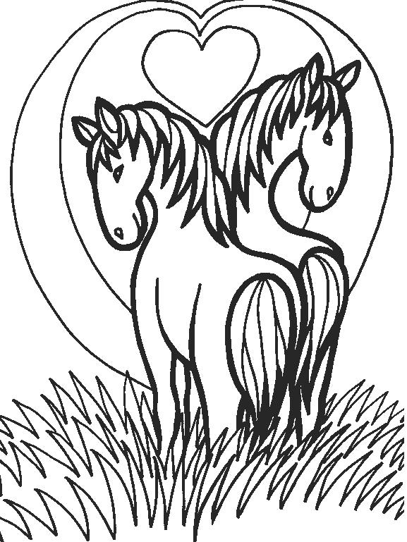 Название: Раскраска лошади. Категория: День святого валентина. Теги: сердце, любовь.