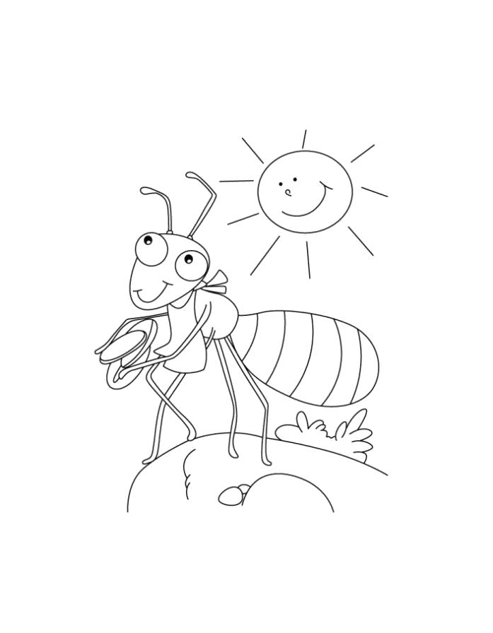 Раскраска Раскраска муравей детская. Муравей