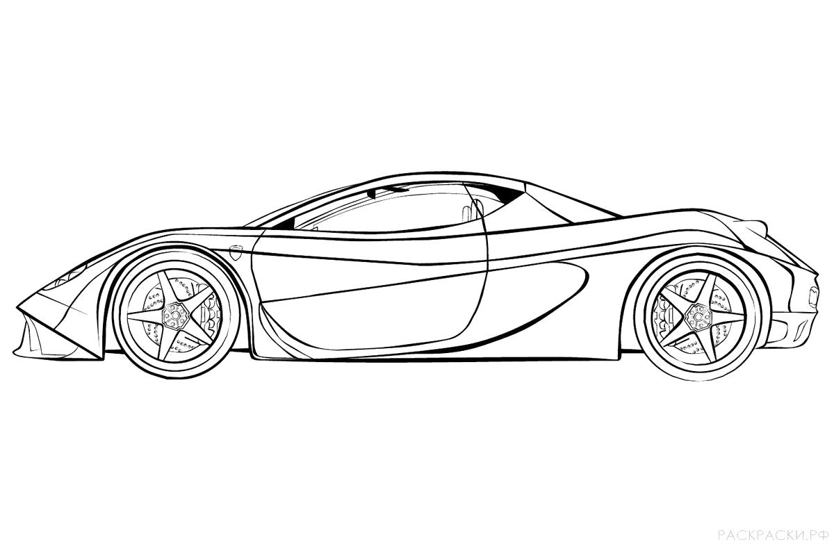 Раскраски раскраска, Раскраска Раскраска Спортивная машина с закрытыми  фарами машины.