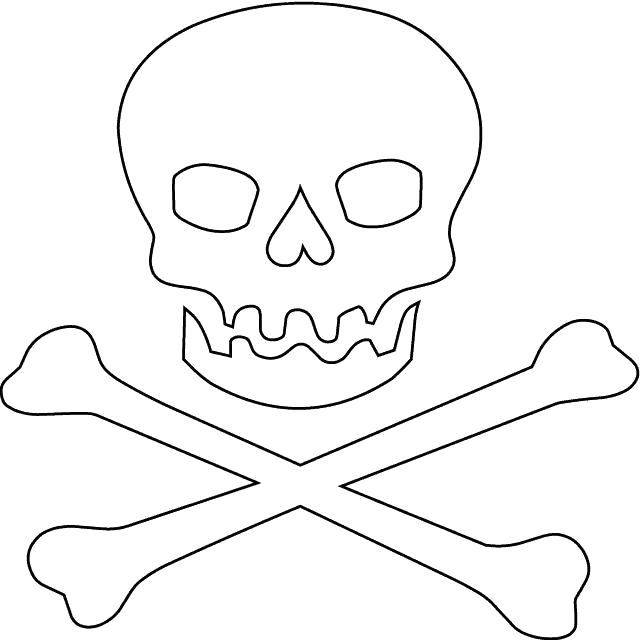 Раскраска Знамя пиратов. Скачать Череп.  Распечатать Череп