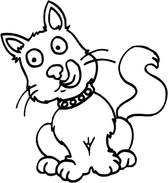Название: Раскраска Кошка облизывается. Категория: Домашние животные. Теги: кошка, Котенок.