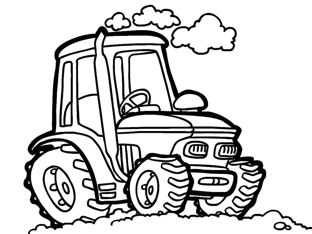 Название: Раскраска Раскраска трактор. Категория: для мальчиков. Теги: трактор.