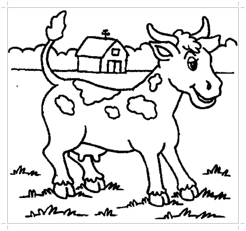 Раскраска Картинка корова для детей . Скачать Корова.  Распечатать Домашние животные