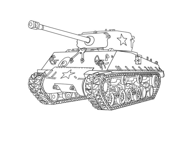 Раскраска  "танк т 34" . Скачать танк.  Распечатать танк