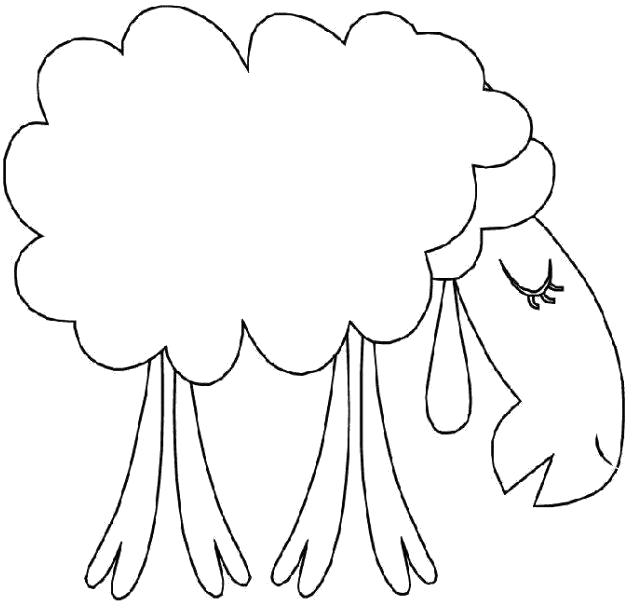 Название: Раскраска рисунок овечки. Категория: Шаблон. Теги: Шаблон.