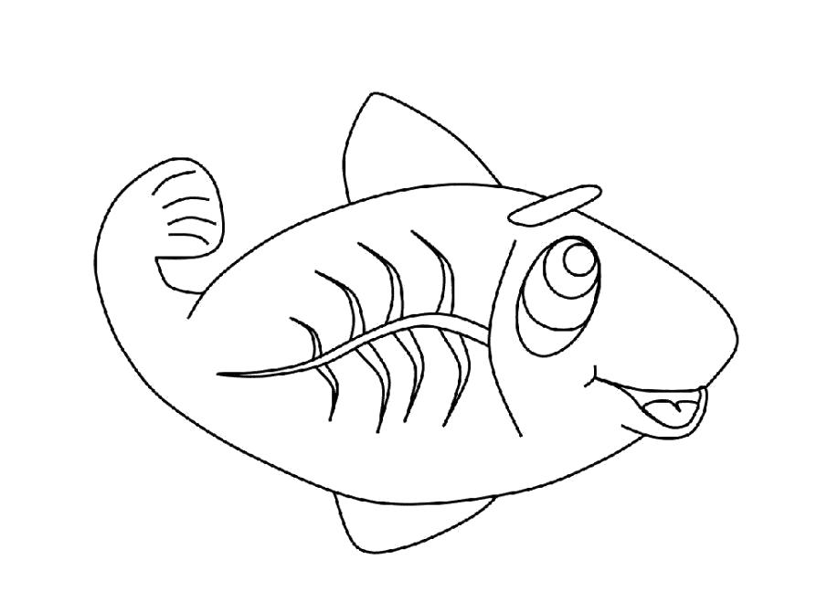 Раскраска Разукрашка рыба детская. Скачать рыба.  Распечатать Рыбы