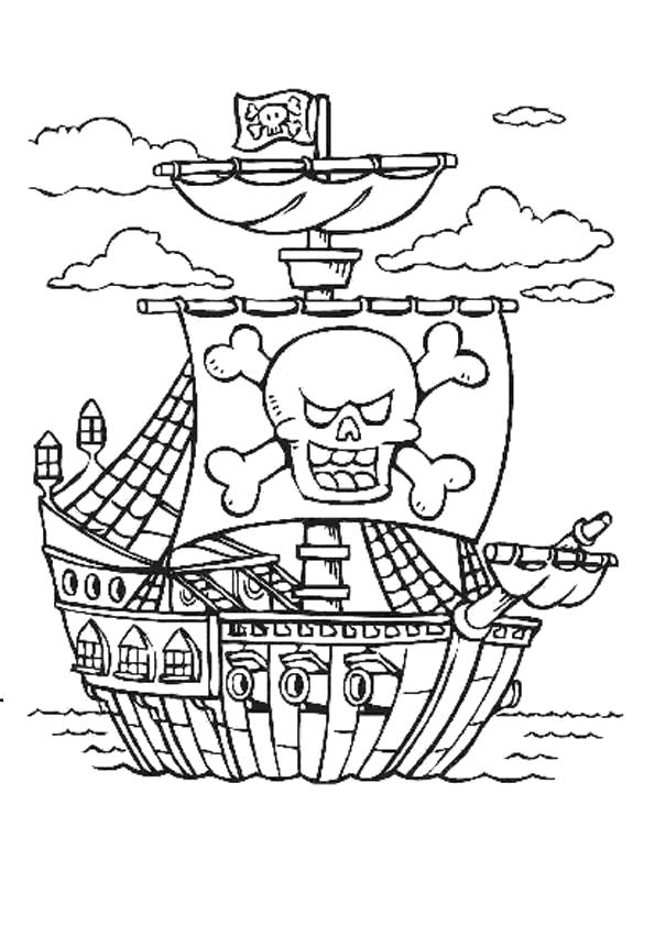 Раскраска Пиратские корабли. Скачать корабль.  Распечатать для мальчиков