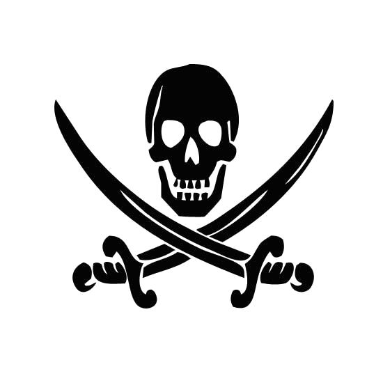 Раскраска пиратский символ . Скачать Пират.  Распечатать Пират