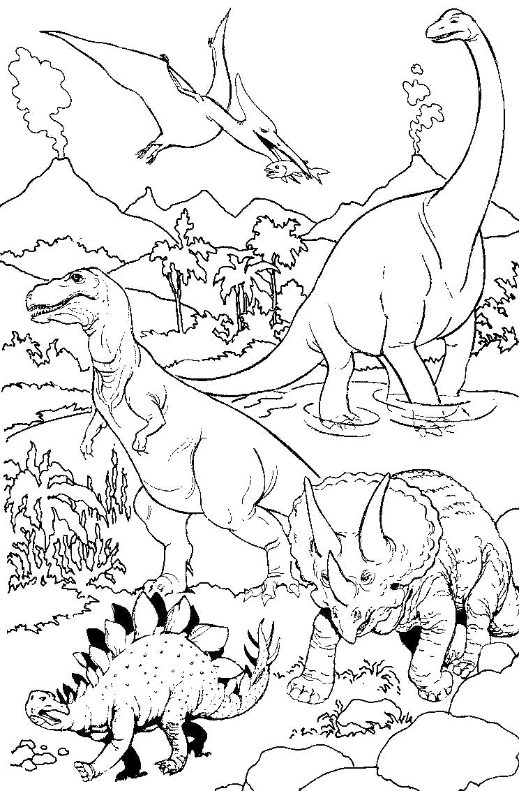 Раскраска Динозавры. Скачать динозавр.  Распечатать динозавр