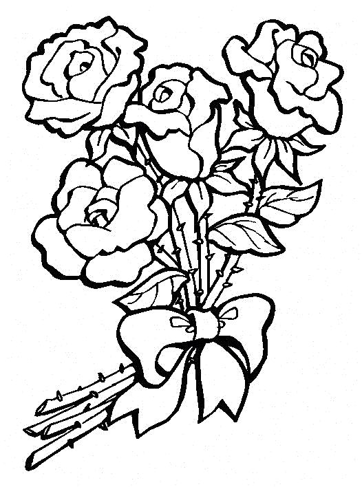Раскраска Букет роз. Букет