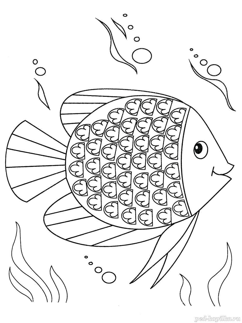 Раскраска Раскраска для детей. Рыба. рыба