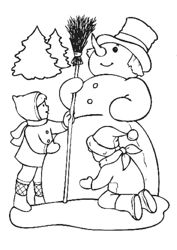 Название: Раскраска Снеговик или Снежная баба?. Категория: Зима. Теги: снеговик.