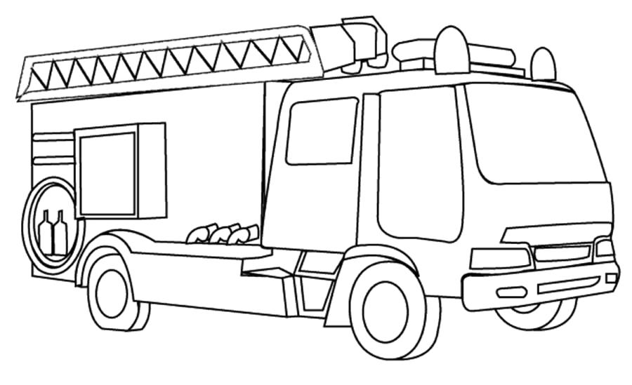 Название: Раскраска Пожарная машина с летстницей . Категория: Пожарная Машина. Теги: Пожарная Машина.