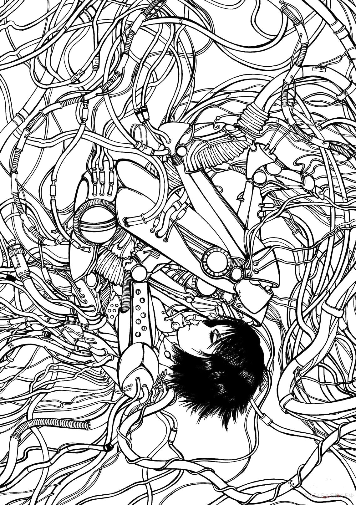 Раскраска Раскраска Гали из аниме Боевой ангел. 