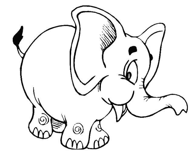 Раскраска Веселый слоник. Дикие животные