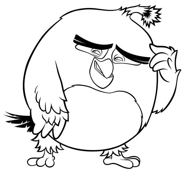 Раскраска  - Angry Birds в кино - Смущённый Бомб. Скачать .  Распечатать 