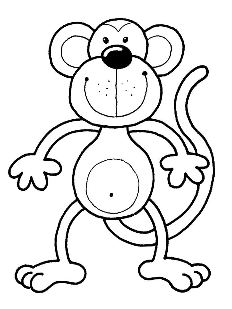 Раскраска Смешная обезьянка. 