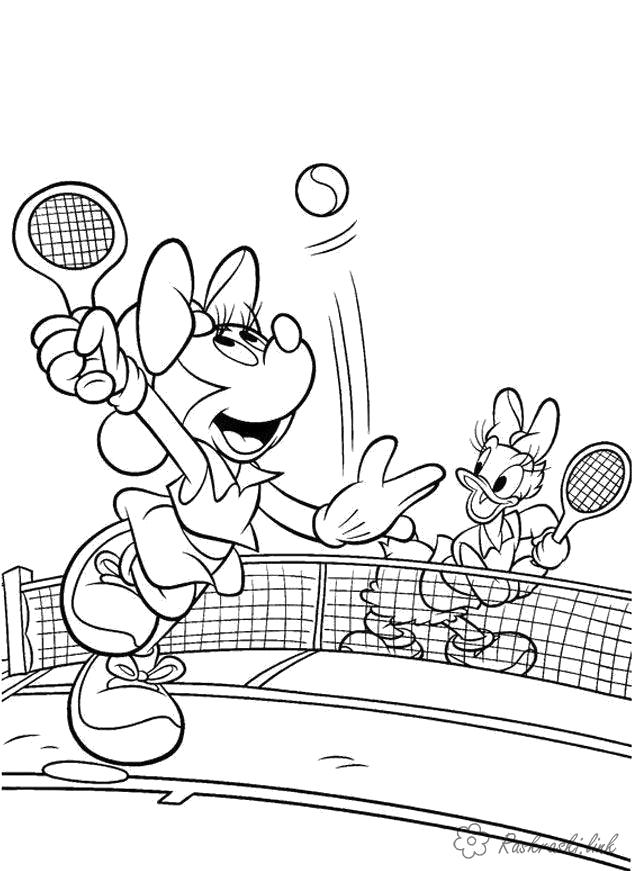Название: Раскраска Раскраски Теннис мини, дейзи, спорт, раскраски. Категория: Теннис. Теги: Теннис.
