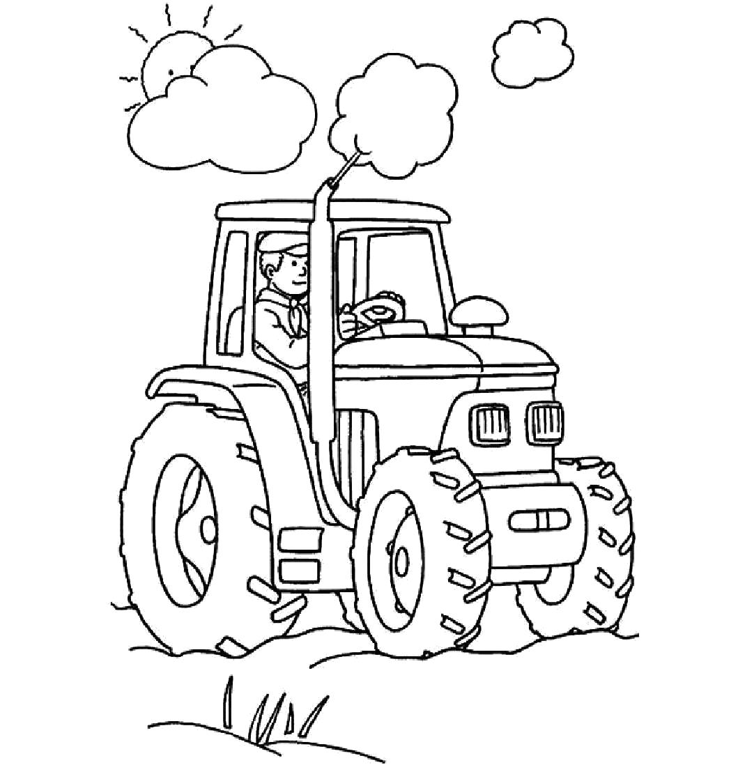 Название: Раскраска Трактор хочет собрать урожай. Категория: Осенние. Теги: Осенние.