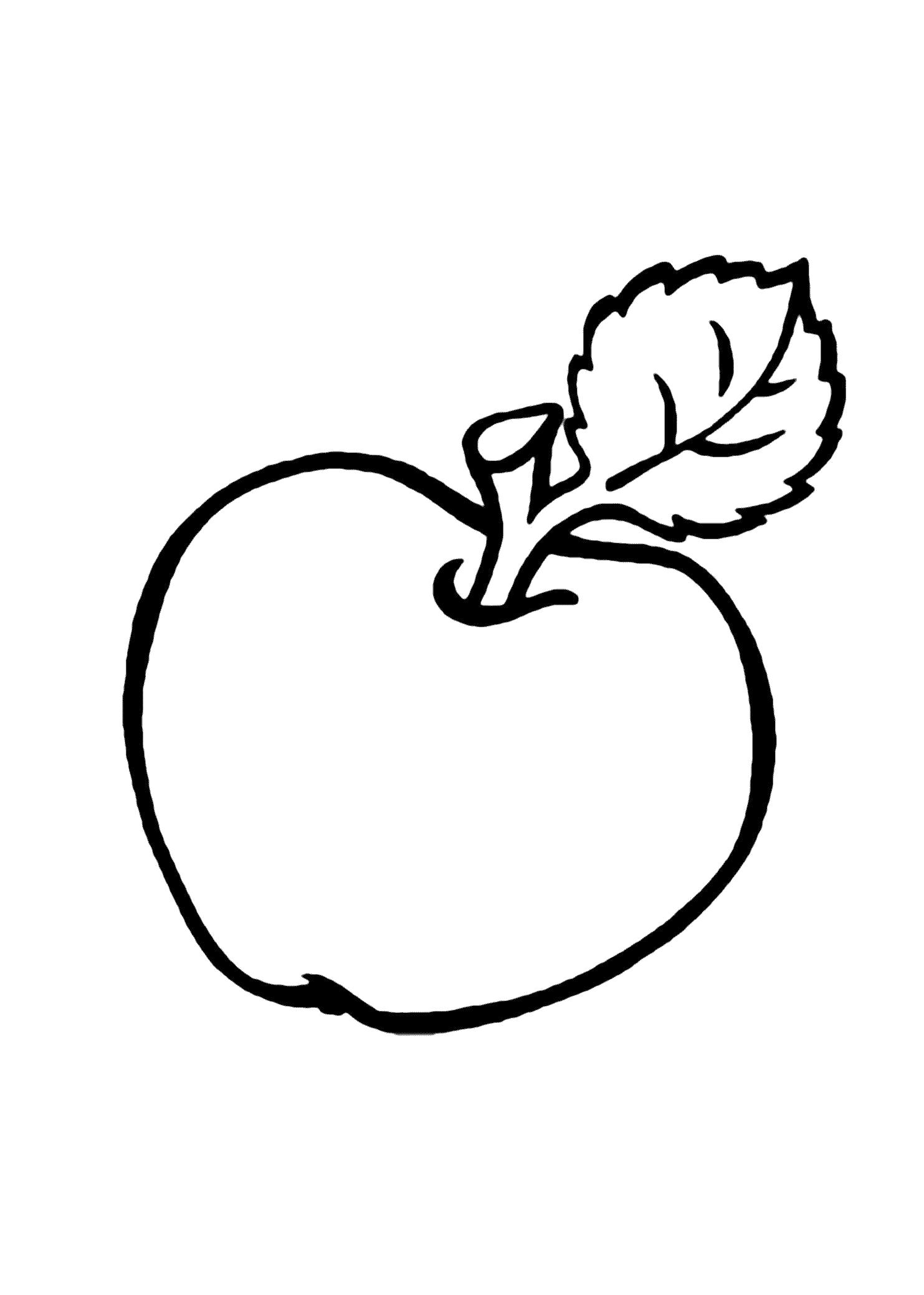 Раскраска Раскраска яблочко . Фрукты