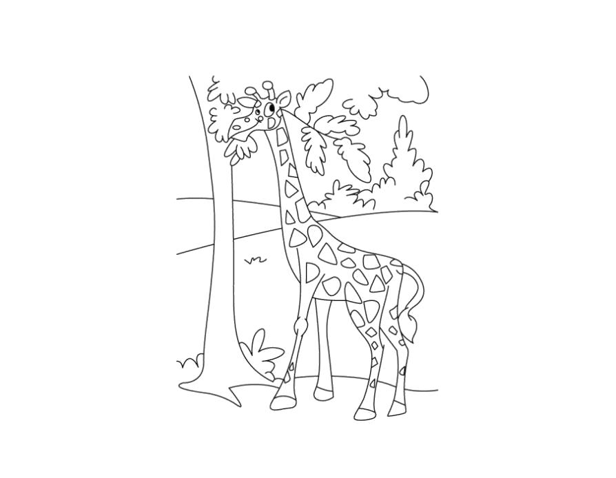 Название: Раскраска Раскраска жираф детская. Категория: жираф. Теги: жираф.