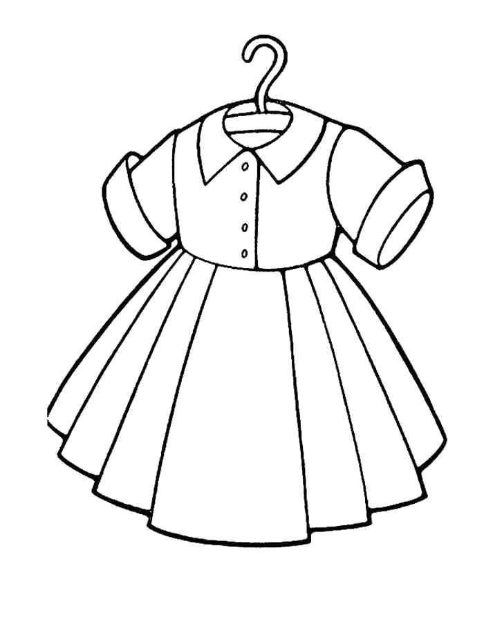 Раскраска Платьице с коротким руковом. платье