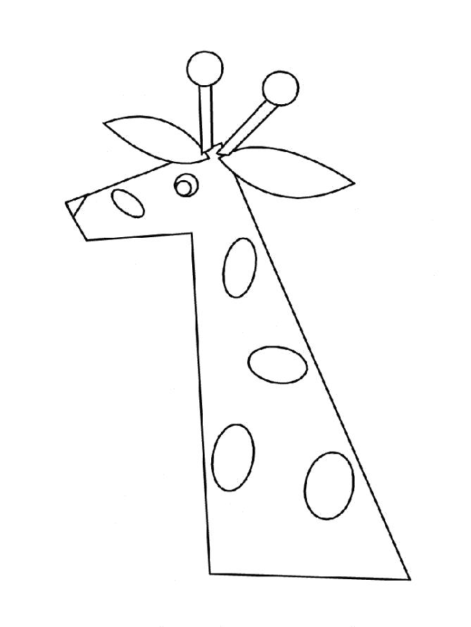 Раскраска  Жираф малышу. Скачать жираф.  Распечатать жираф