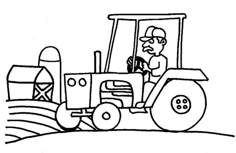 Трактор | Раскраска для детей: 4 разукрашки
