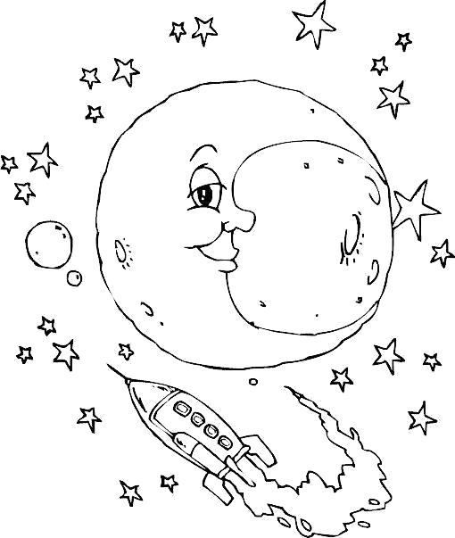 Название: Раскраска Звезды и луна. Категория: космос. Теги: космос.