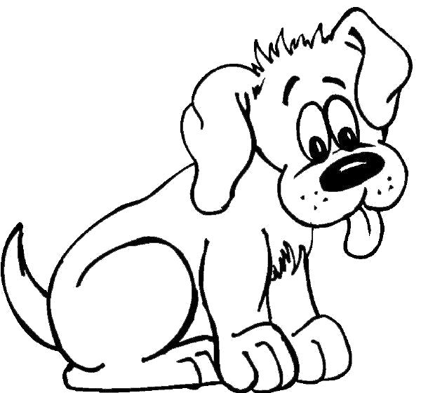 Название: Раскраска Смешной щенок. Категория: Домашние животные. Теги: Щенок, Собака.