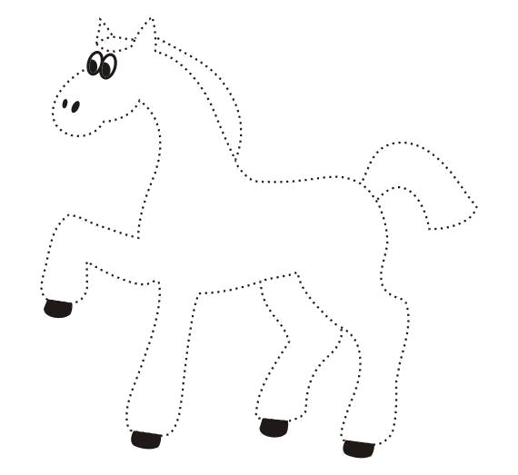 Название: Раскраска Обводим лошадь. Категория: по точкам. Теги: по точкам.