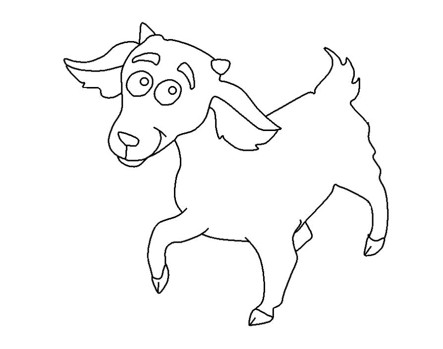 Название: Раскраска Раскраска козочка. Категория: Домашние животные. Теги: Коза.
