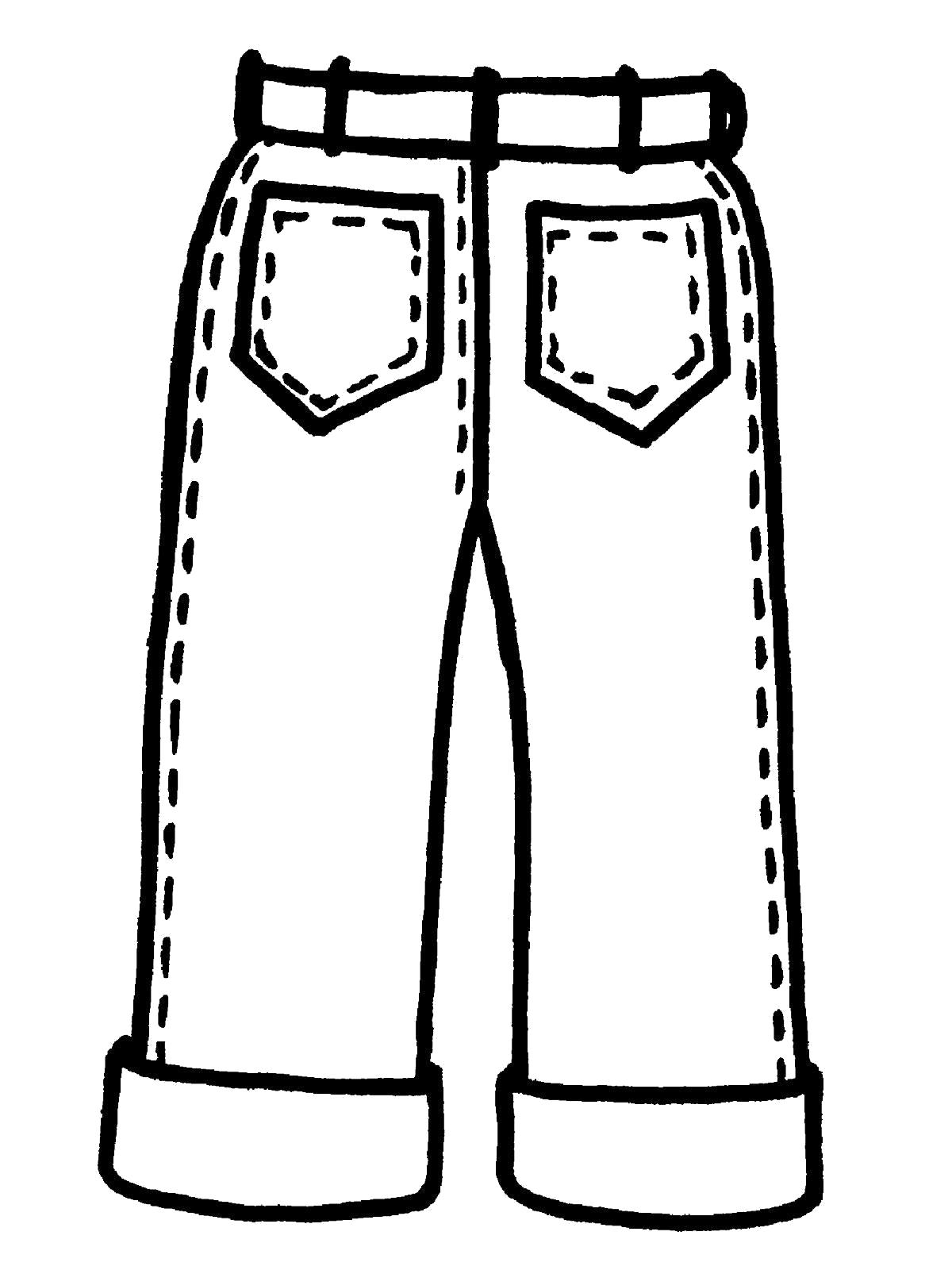 Раскраска Детские джинсы. 