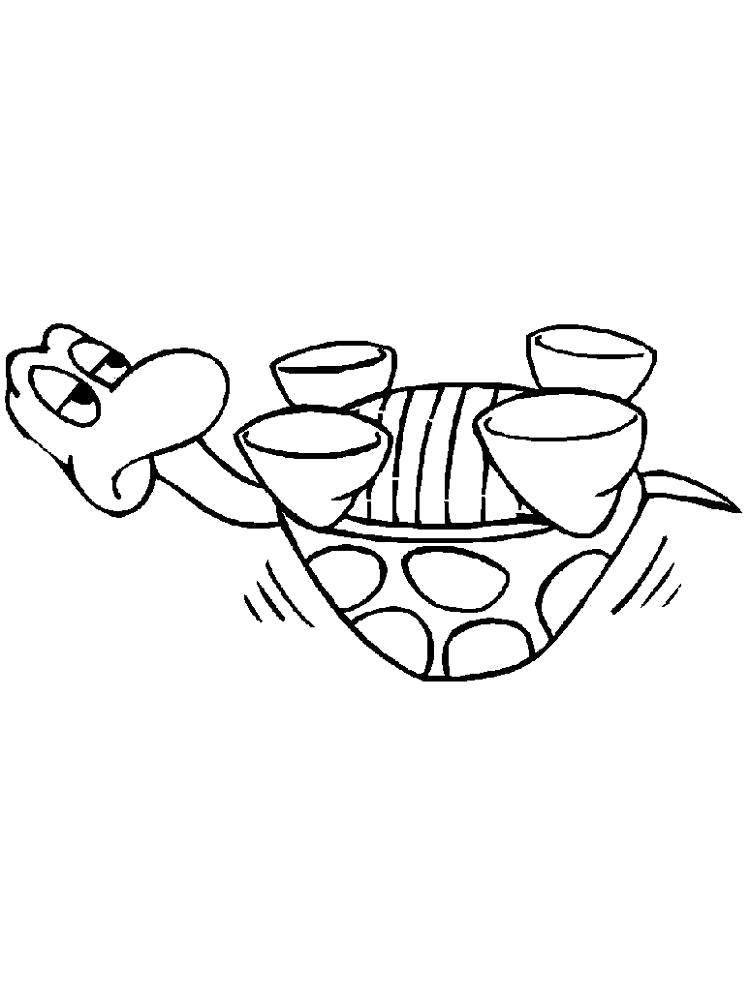 Название: Раскраска Раскраска черепаха лежит на панцыре. Категория: Черепаха. Теги: Черепаха.