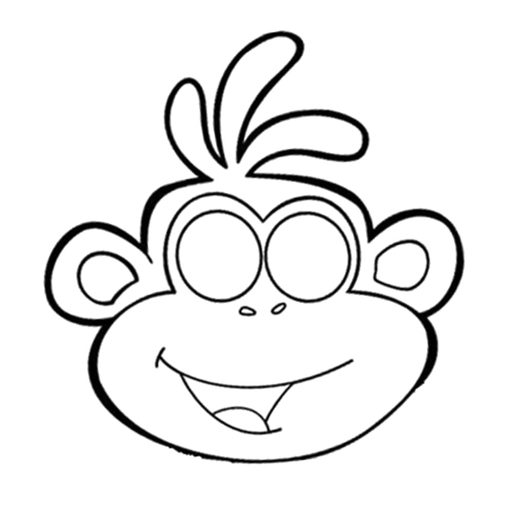 Раскраска голова обезьянки. маска обезьянки. Скачать обезьяна.  Распечатать обезьяна