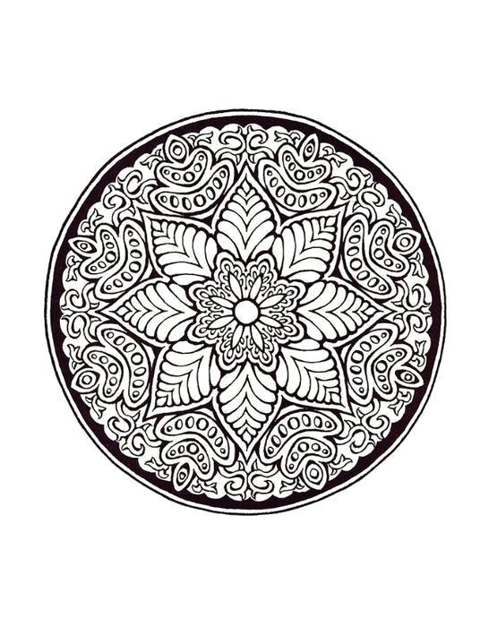 Раскраска Мандала с цветком. 