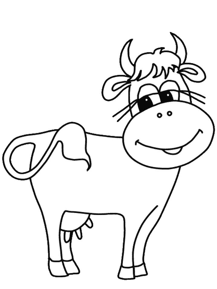 Раскраска  Корова с выменем. Домашние животные