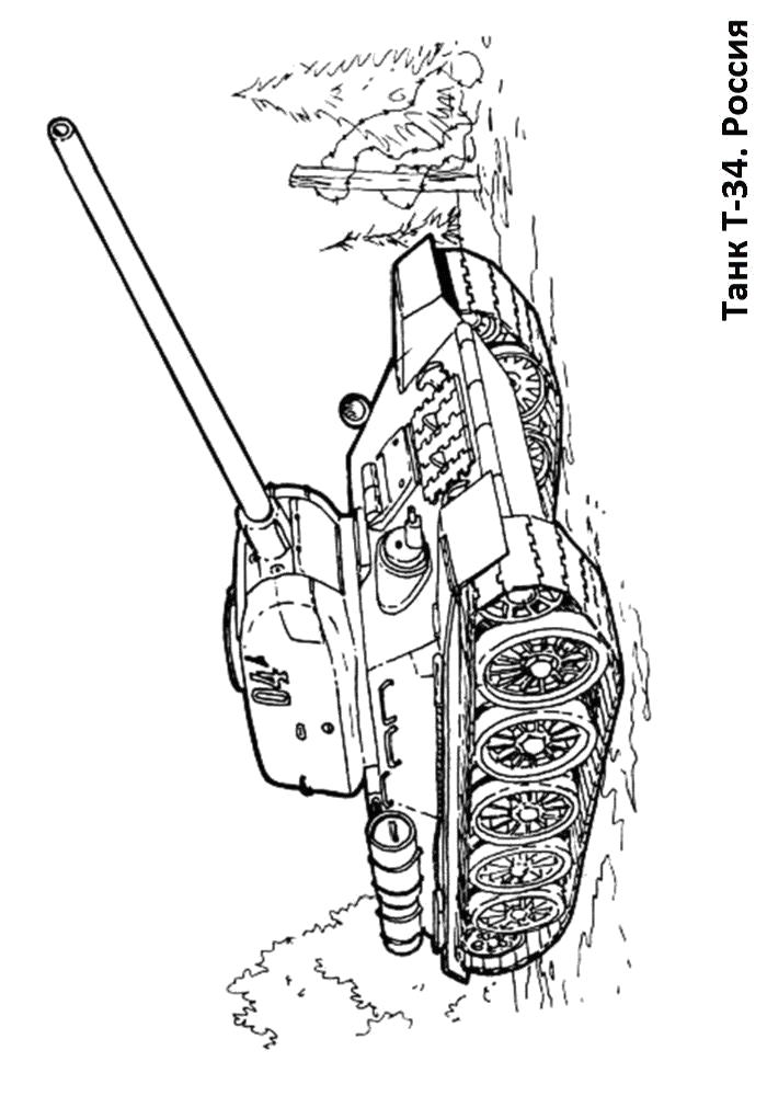 Раскраска Танк Т-34. танк