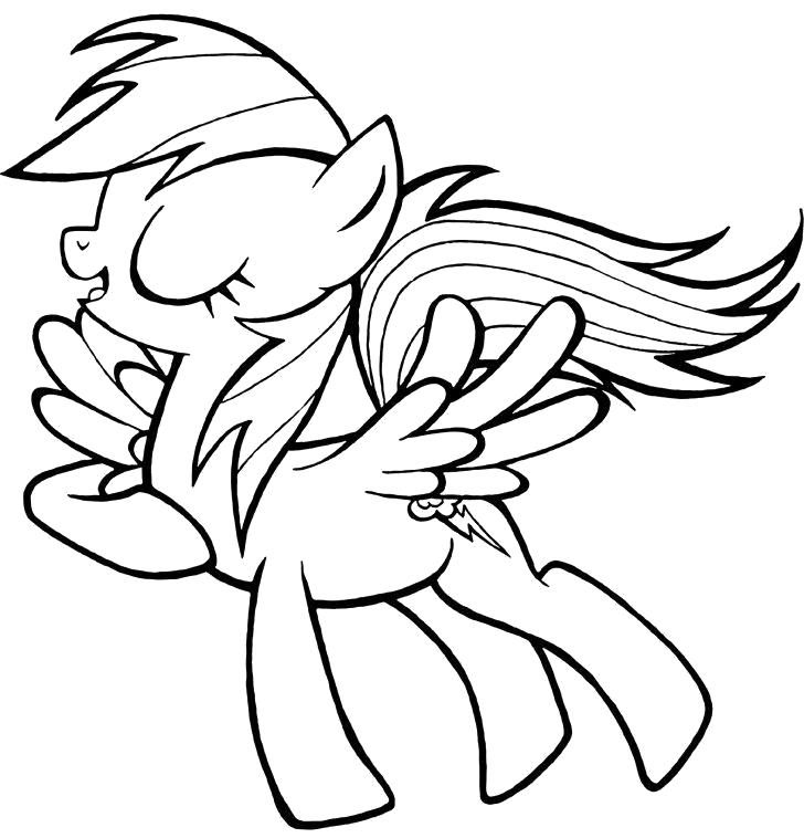 Раскраска  Май Литл Пони: Пони Рейнбоу Дэш. Скачать Дружба это чудо.  Распечатать Дружба это чудо