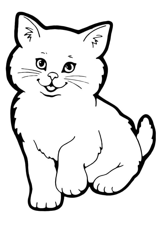 Название: Раскраска Раскраска Милый котенок. Категория: кошка. Теги: кошка.