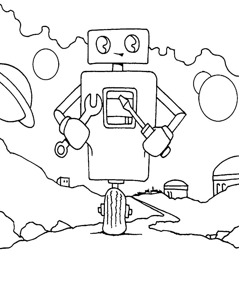 Название: Раскраска Раскраски роботы скачать бесплатно. Категория: Робот. Теги: Робот.
